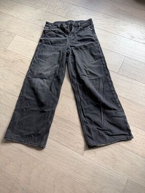 American Eagle Outfitters Black Super High-Rise/Ultra Wide Leg Jeans